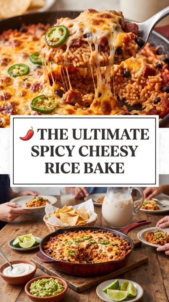 Spicy Cheesy Rice Bake