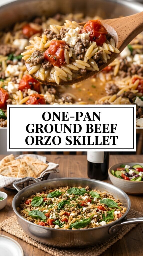 One‑Pan Ground Beef Orzo Skillet