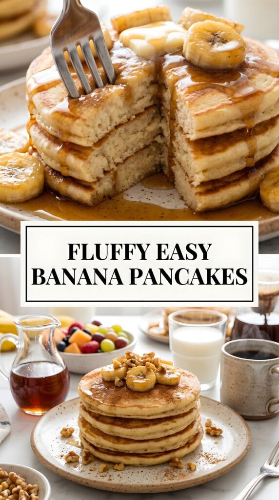 Fluffy Easy Banana Pancakes