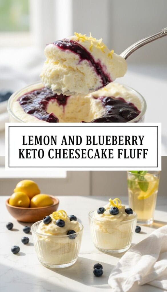 Lemon and Blueberry Keto Cheesecake Fluff