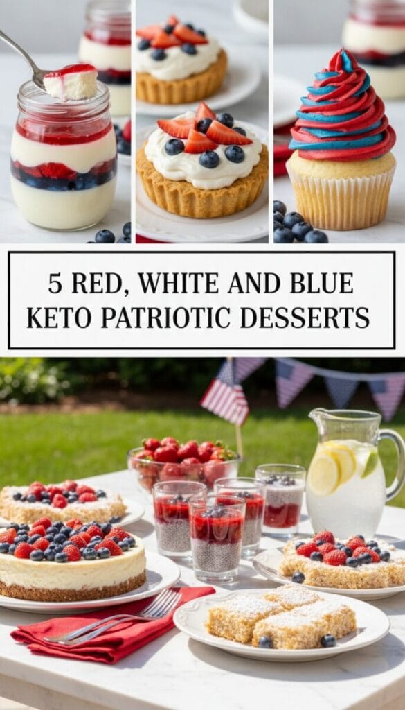 5 Red, White and Blue Keto Patriotic Desserts