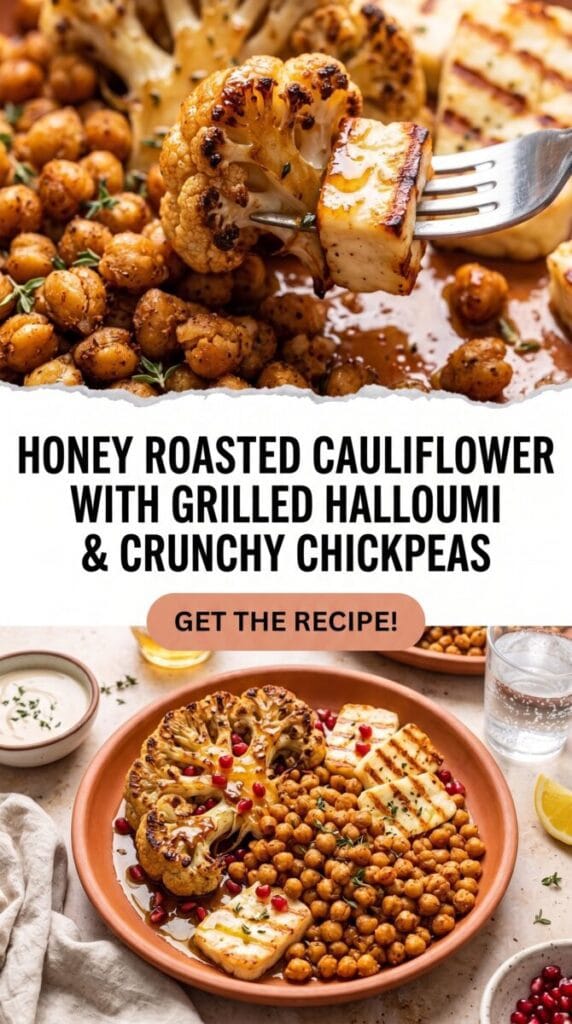 Honey Roasted Cauliflower with Grilled Halloumi