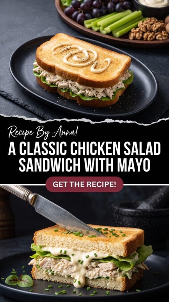 A Classic Chicken Salad Sandwich with Mayo