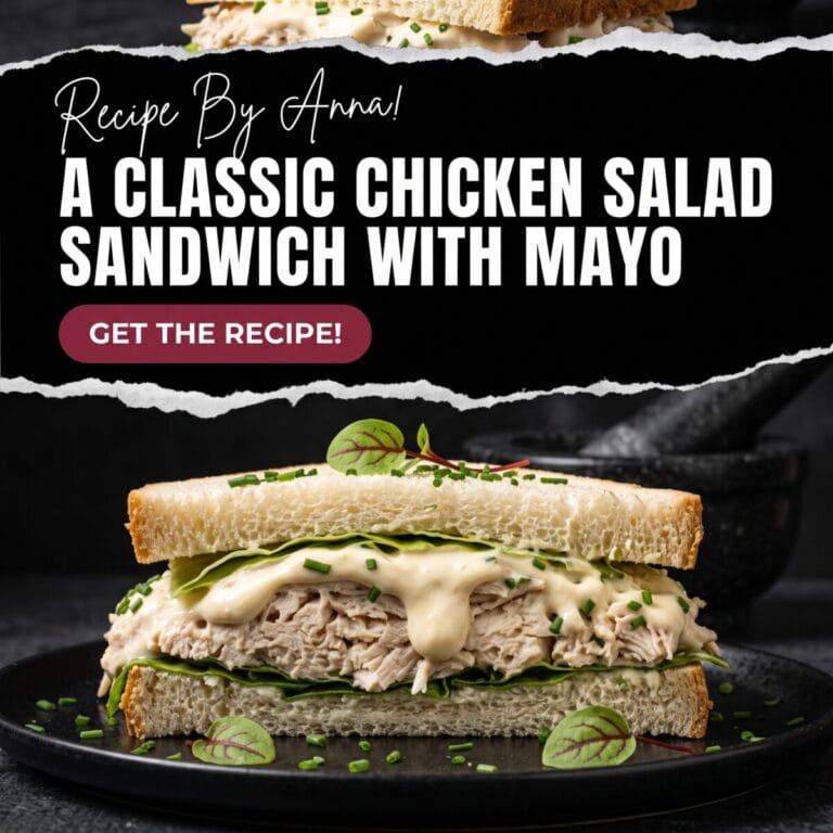 A Classic Chicken Salad Sandwich with Mayo