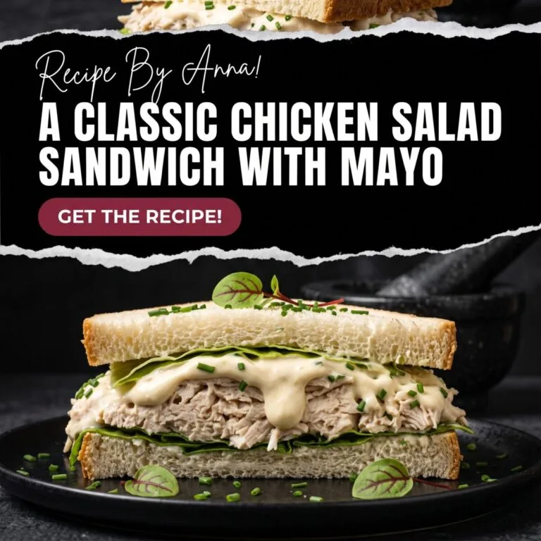 A Classic Chicken Salad Sandwich with Mayo
