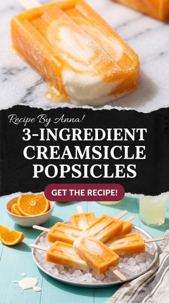 3-Ingredient Creamsicle Popsicles – Orange Cream Summer Dream
