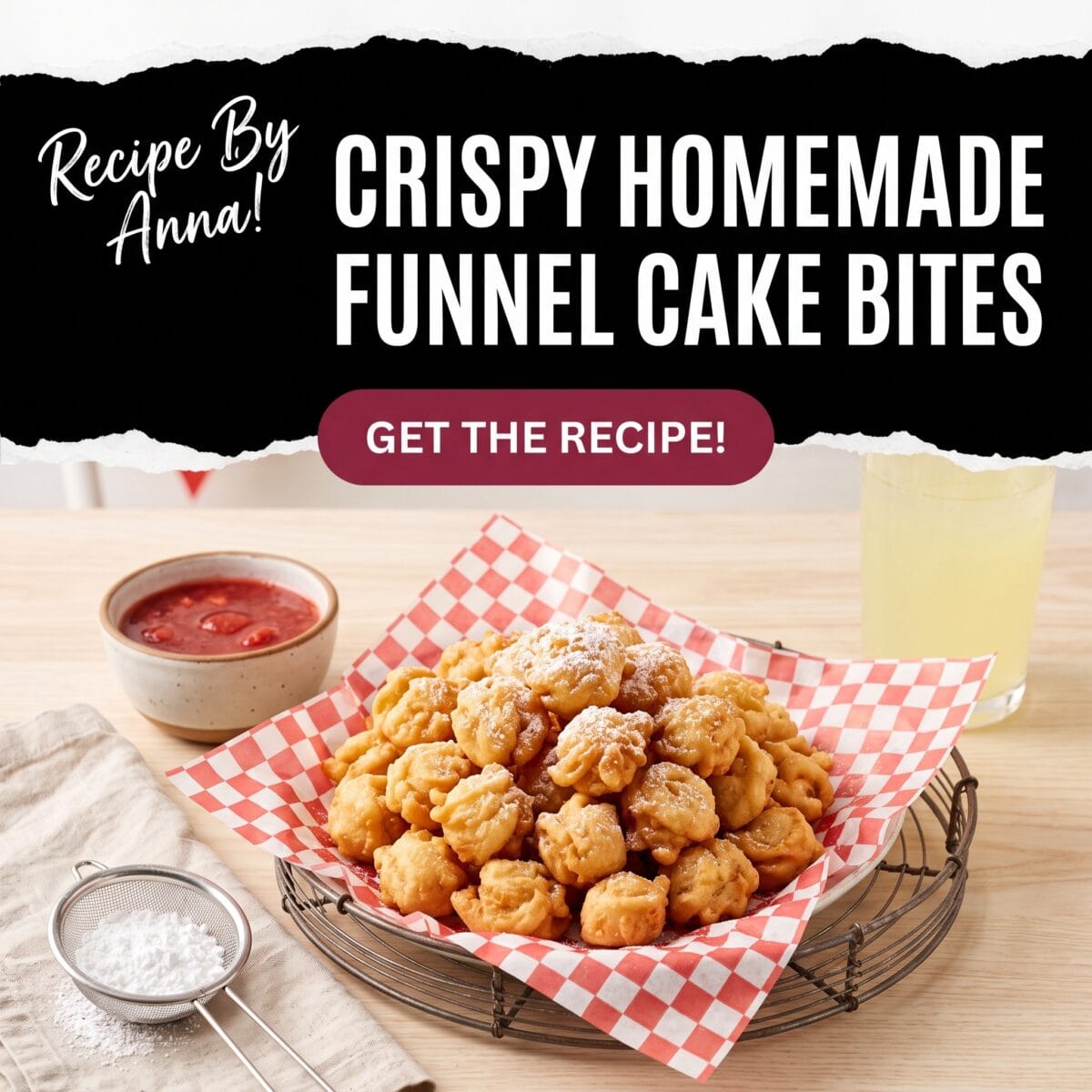 Crispy Homemade Funnel Cake Bites