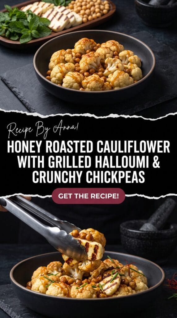 Honey Roasted Cauliflower with Grilled Halloumi