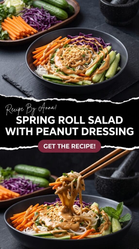 Spring Roll Salad with Peanut Dressing