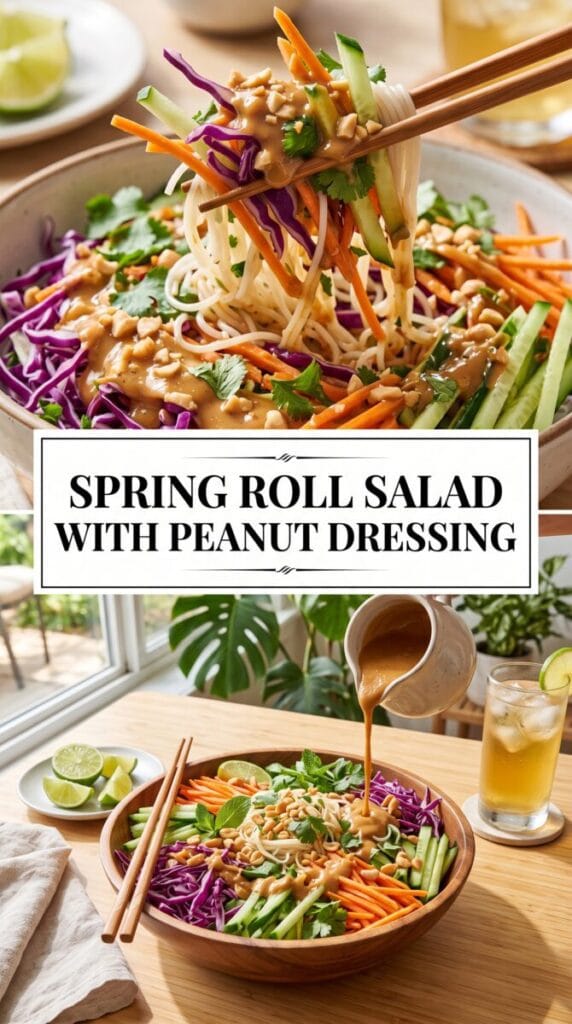 Spring Roll Salad with Peanut Dressing