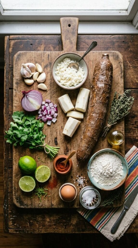 Crispy Caribbean Yuca Cakes with Garlic-Lime Mojo Sauce