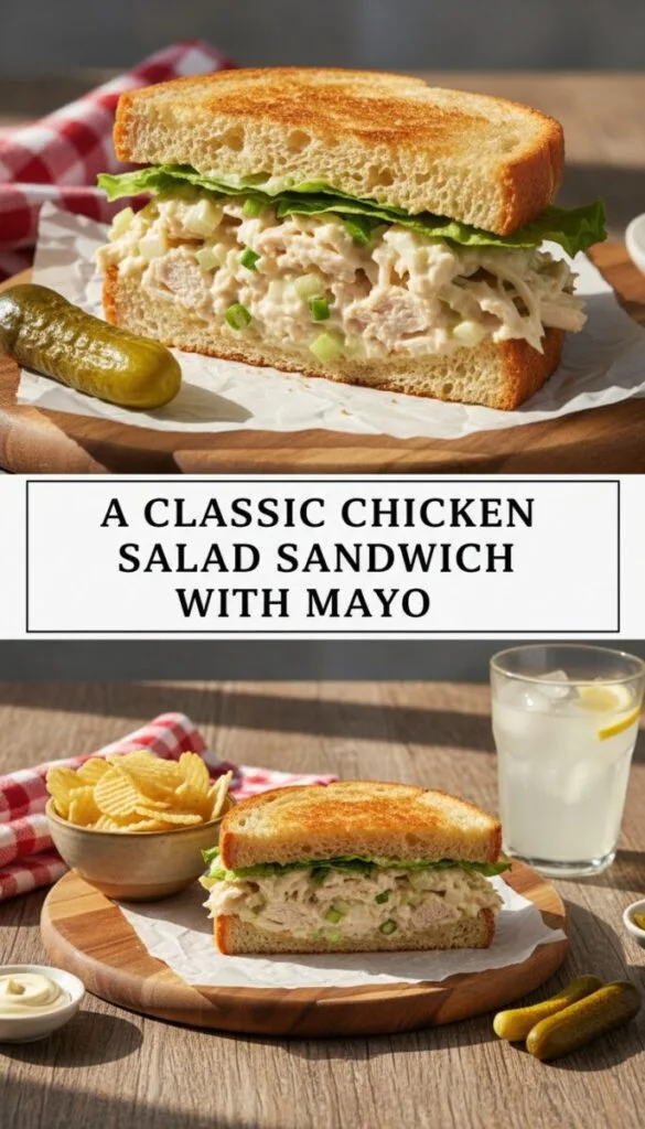 A Classic Chicken Salad Sandwich with Mayo