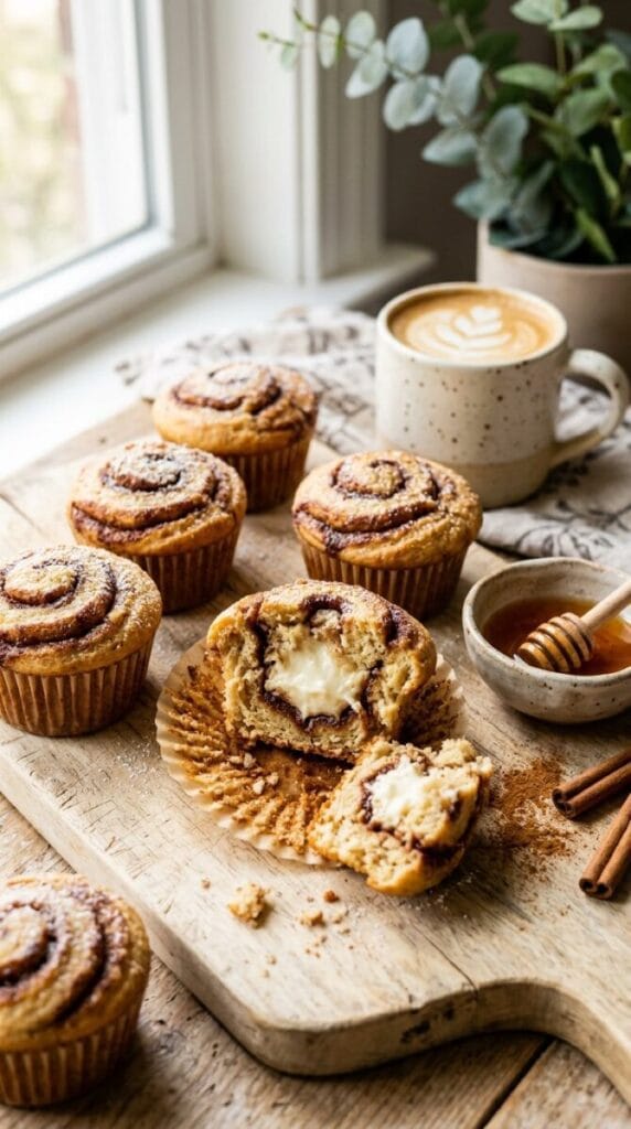 Healthy Cinnamon Roll Greek Yogurt Muffins
