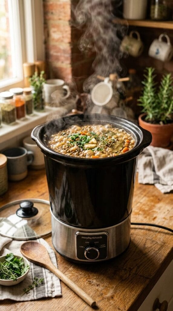 Ultimate Slow Cooker Herb Garlic Lentils