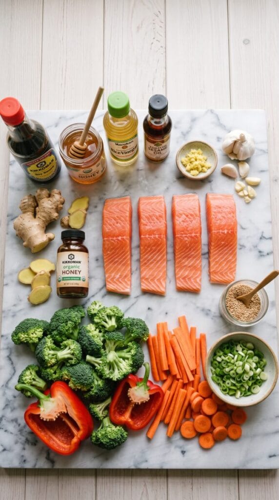 Asian Glazed Salmon Sheet Pan Dinner
