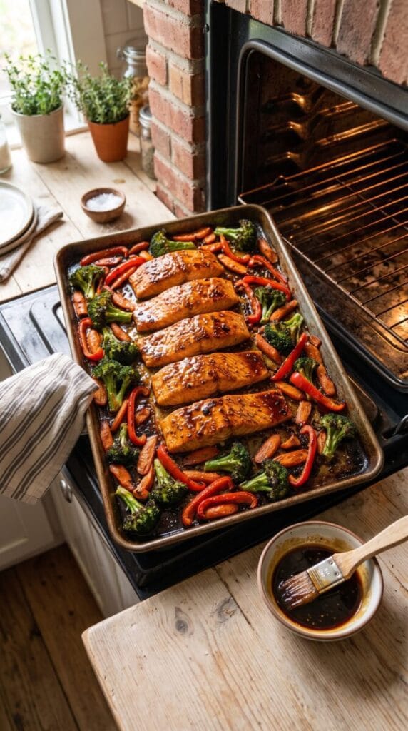 Asian Glazed Salmon Sheet Pan Dinner