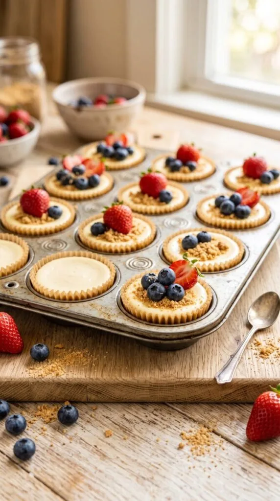 No-Bake Mini Cheesecakes in a Muffin Tin