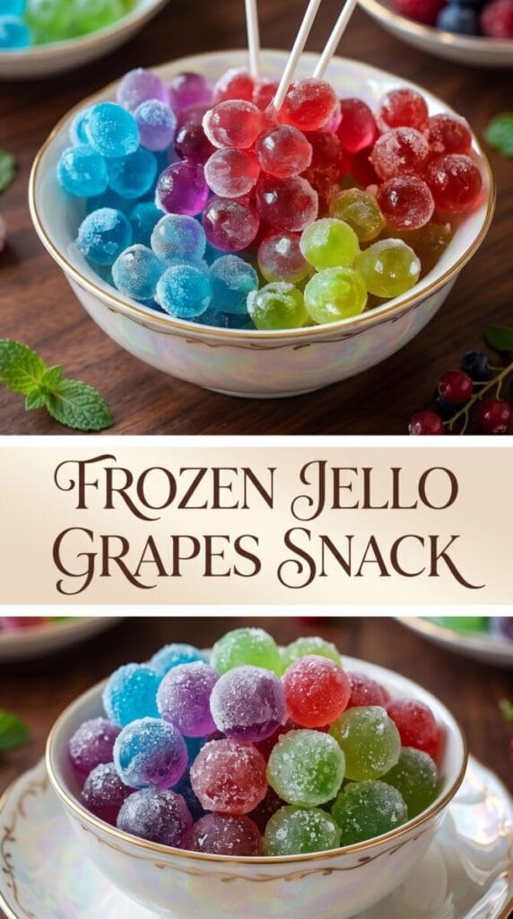 Refreshing Frozen Jello Grapes