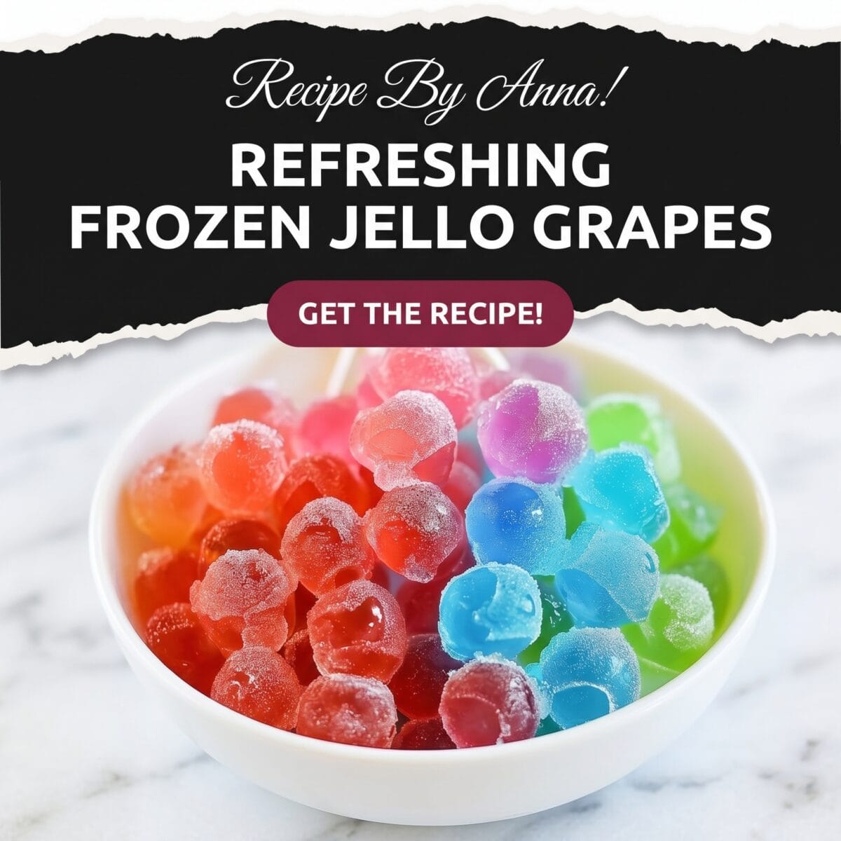 Refreshing Frozen Jello Grapes