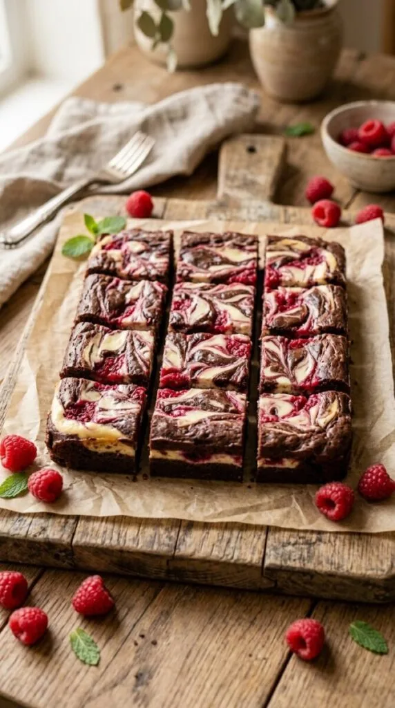Raspberry Swirled Cream Cheese Brownies