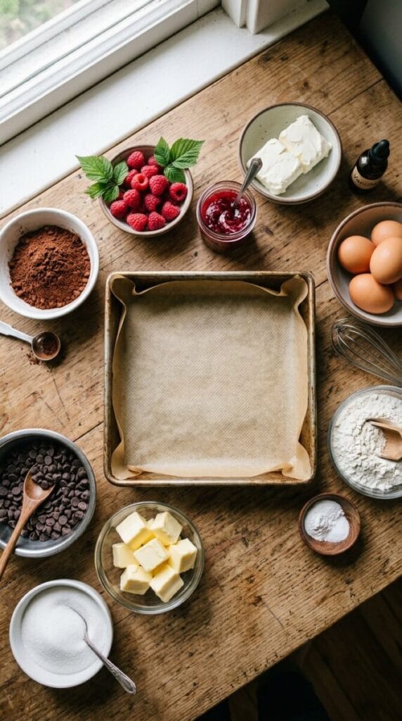 Raspberry Swirled Cream Cheese Brownies
