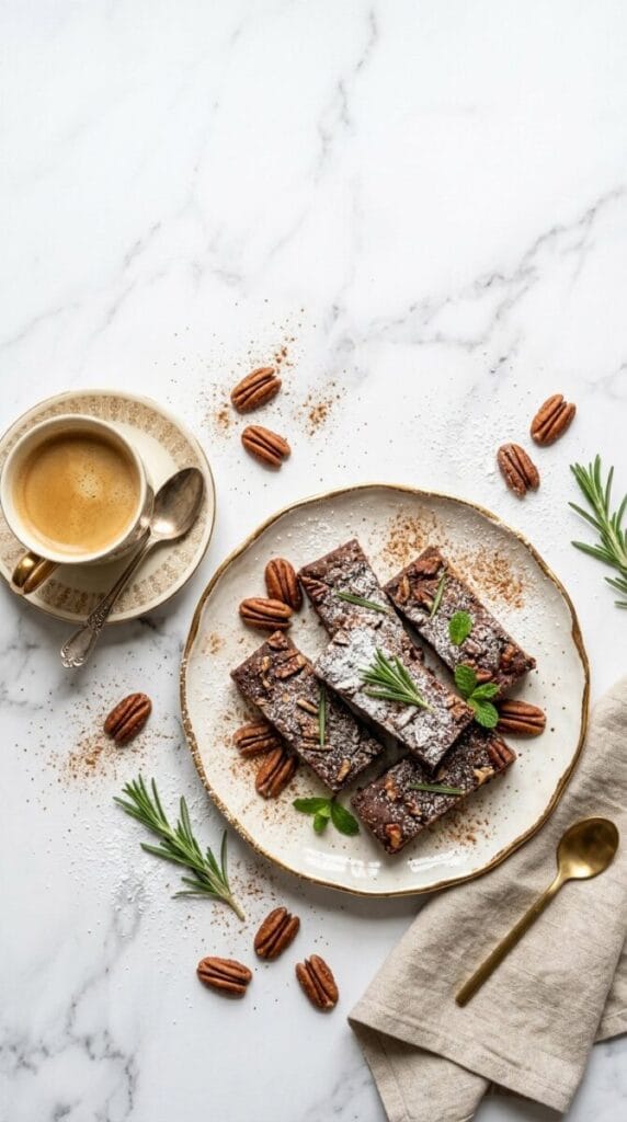 Cinnamon Pecan Bars with Spiced Chocolate