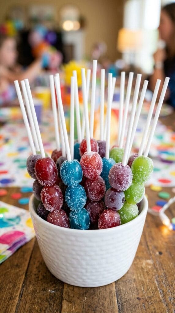 Refreshing Frozen Jello Grapes