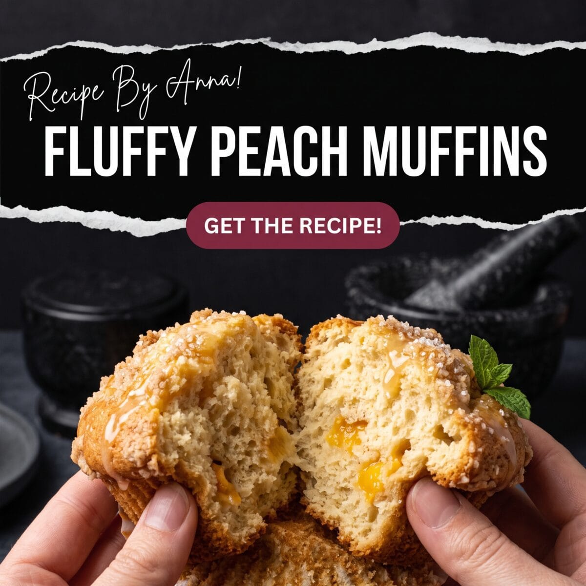 Fluffy Peach Muffins