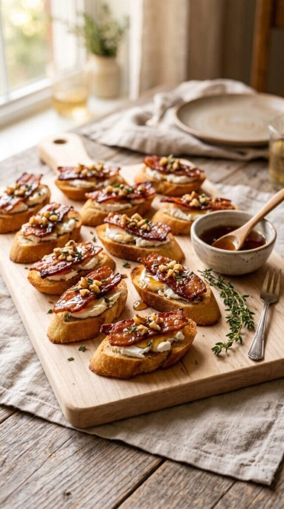 Maple Bacon Goat Cheese Crostini Recipe
