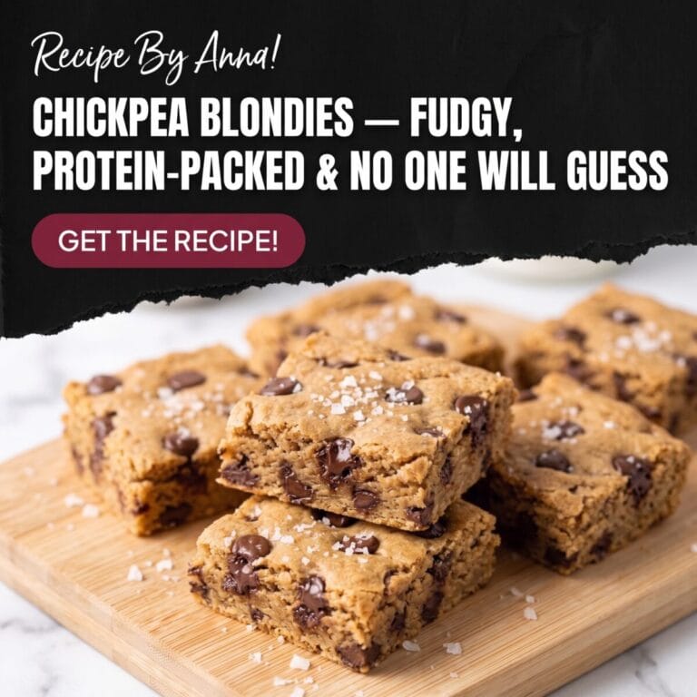 Chickpea Blondies — Fudgy, Protein-Packed & No One Will Guess Chickpea Blondies