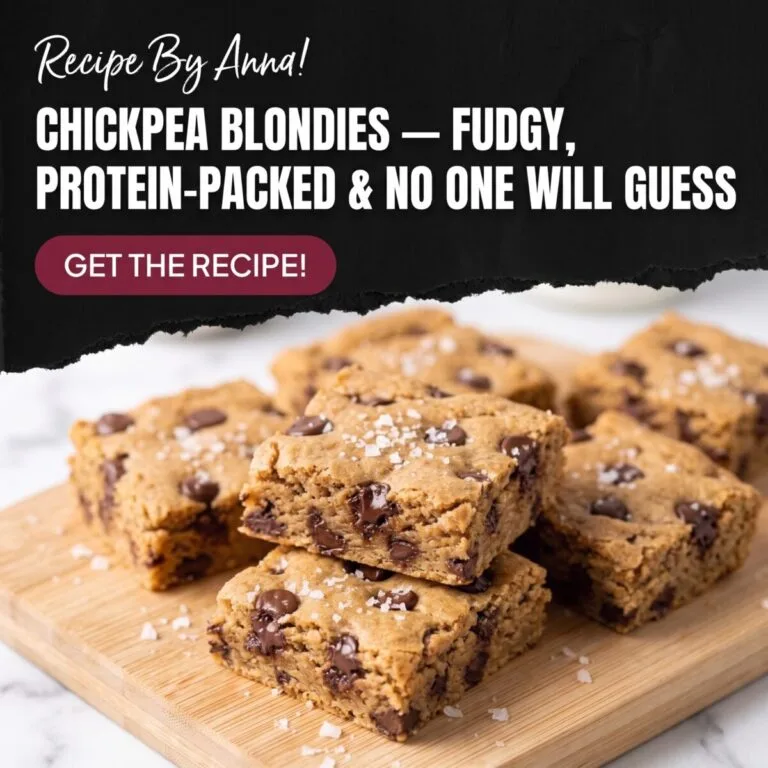 Chickpea Blondies โ Fudgy, Protein-Packed & No One Will Guess Chickpea Blondies