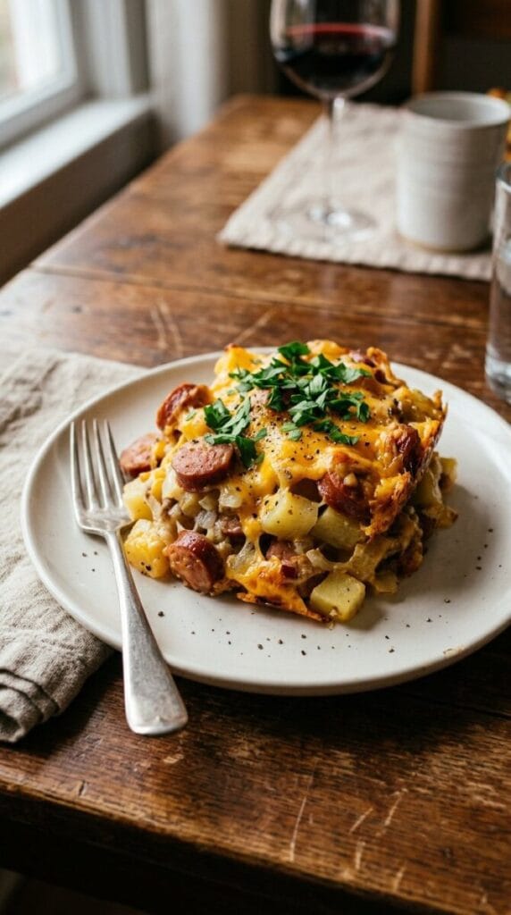 Cozy Slow Cooker Sausage and Potato Casserole