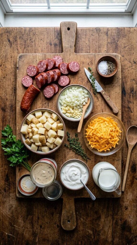 Cozy Slow Cooker Sausage and Potato Casserole