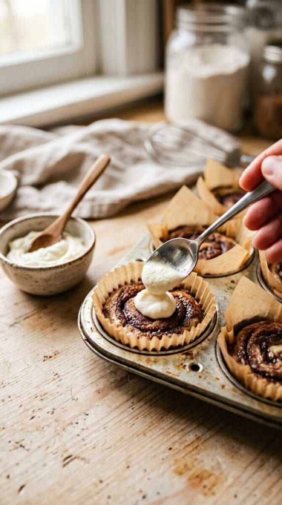 Healthy Cinnamon Roll Greek Yogurt Muffins