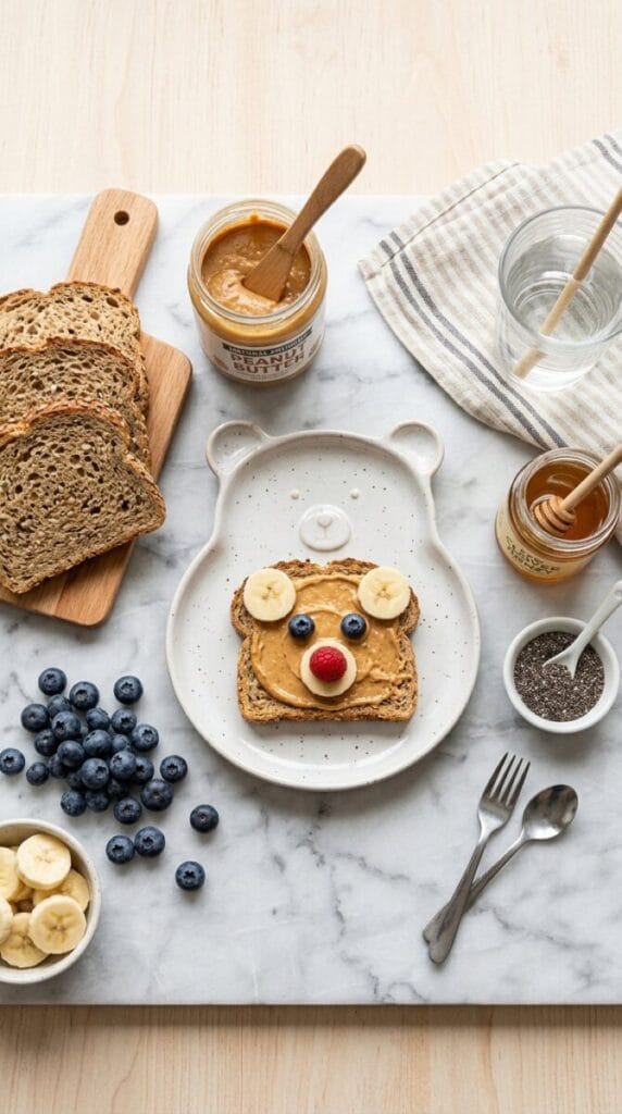 Healthy Bear Toast for Kids