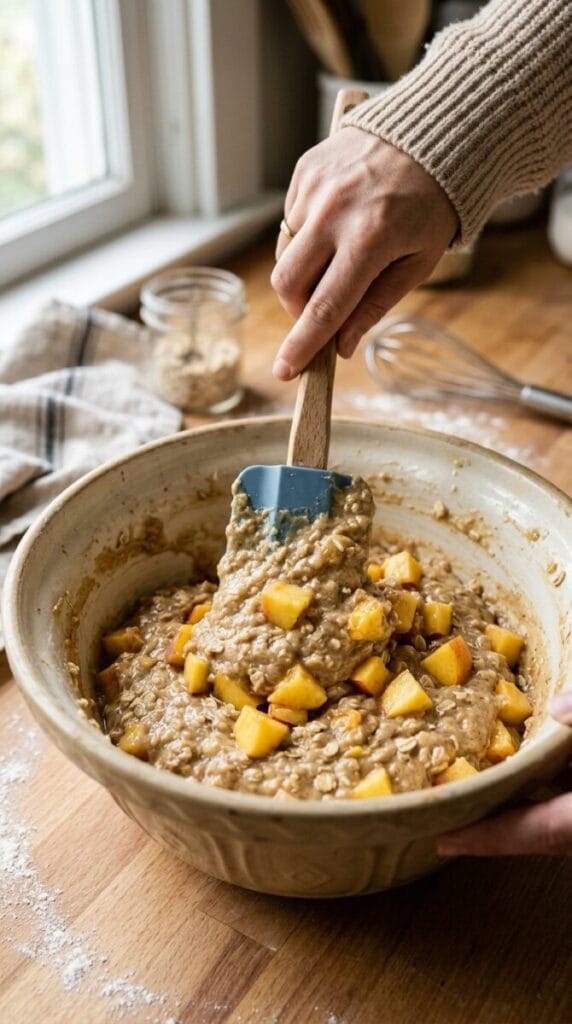 Fluffy Peach Muffins