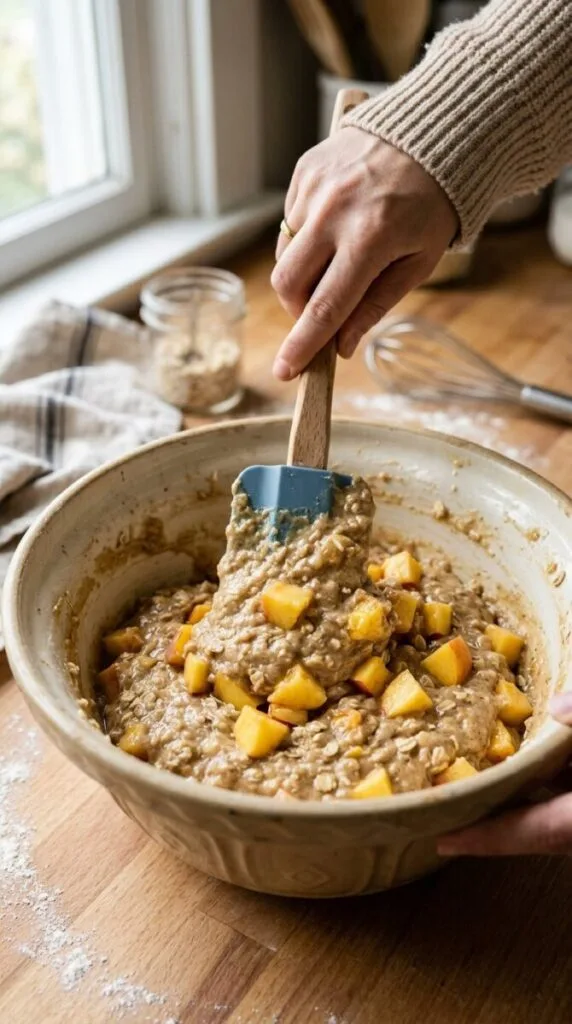 Fluffy Peach Muffins