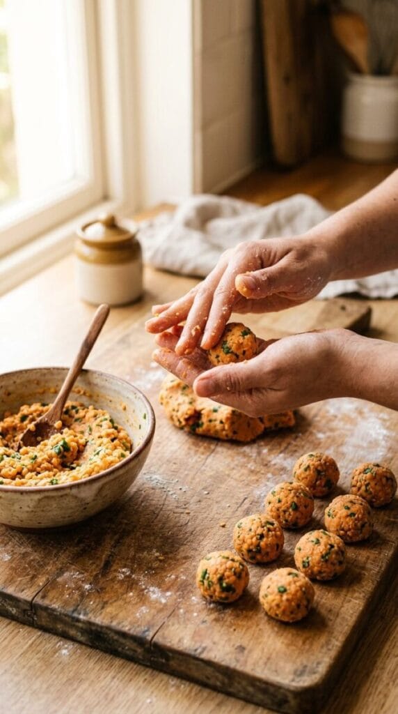 Vegan Lentil Dumplings with Curry Sauce