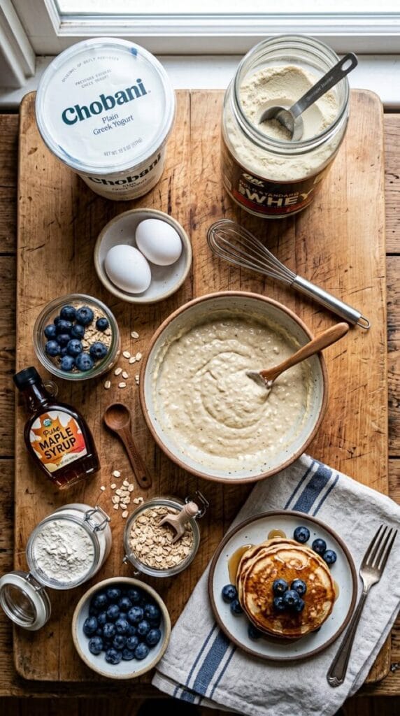 Fluffy 3-Ingredient Greek Yogurt Protein Pancakes