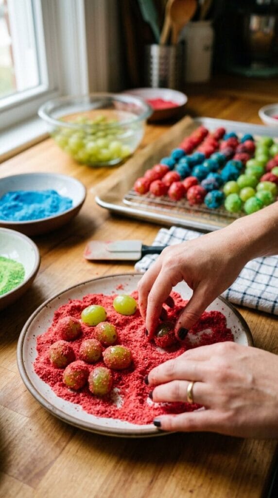Refreshing Frozen Jello Grapes