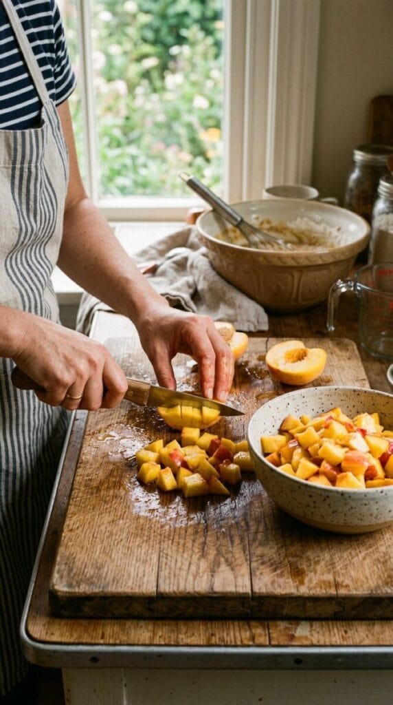 Fluffy Peach Muffins