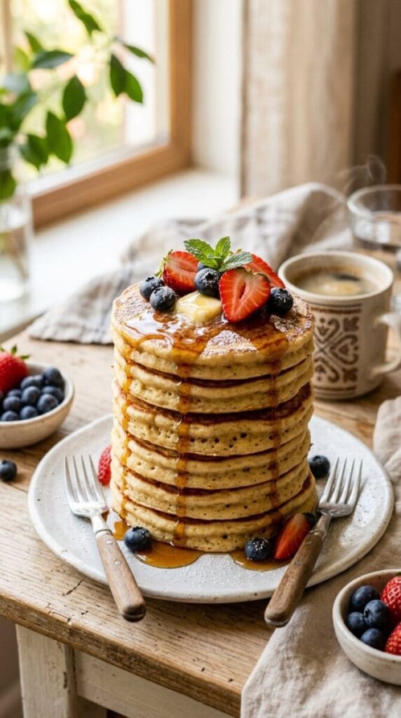 Fluffy 3-Ingredient Greek Yogurt Protein Pancakes