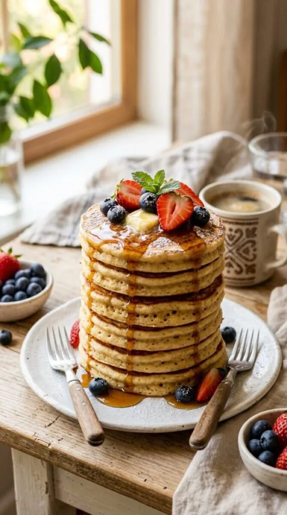 Fluffy 3-Ingredient Greek Yogurt Protein Pancakes
