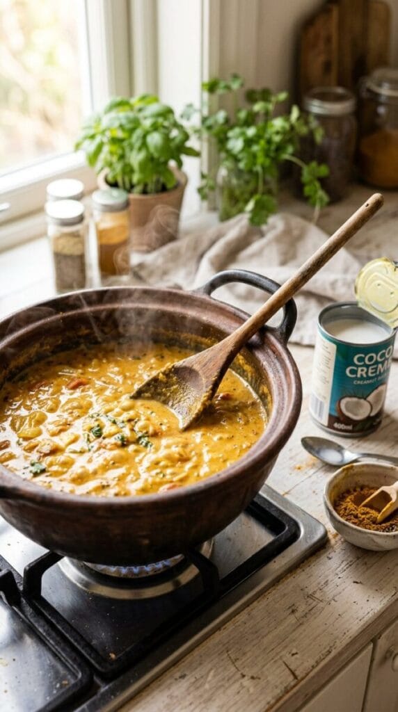 Vegan Lentil Dumplings with Curry Sauce