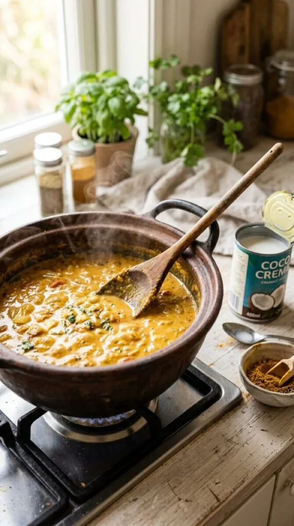Vegan Lentil Dumplings with Curry Sauce