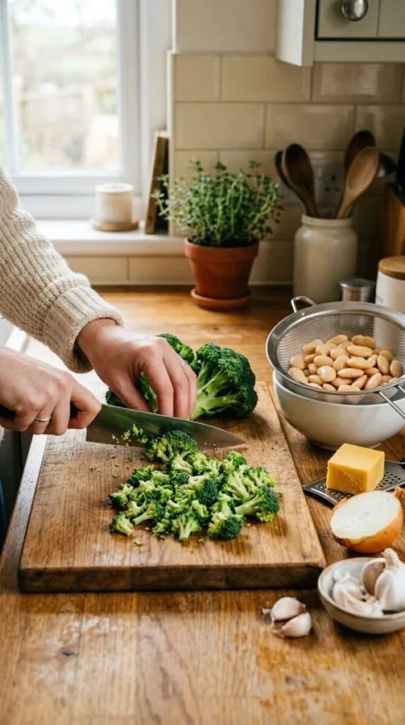 Broccoli-Cheddar Butter Beans Recipe