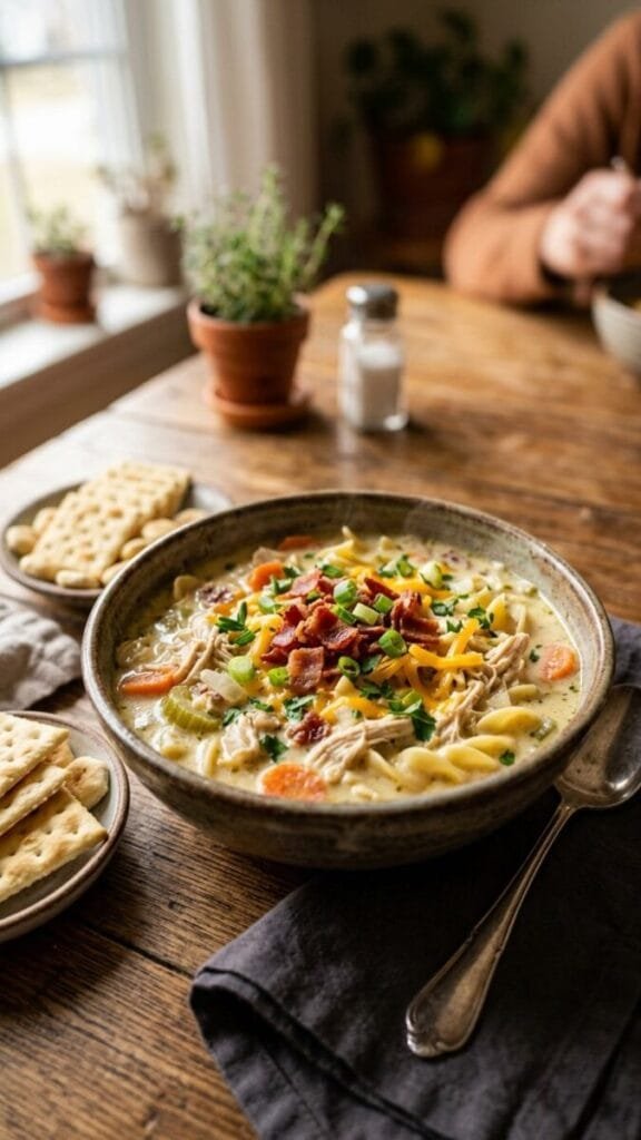 Creamy Crack Chicken Noodle Soup