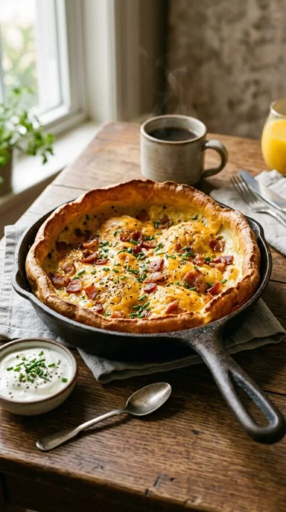 Cheddar Bacon Dutch Baby