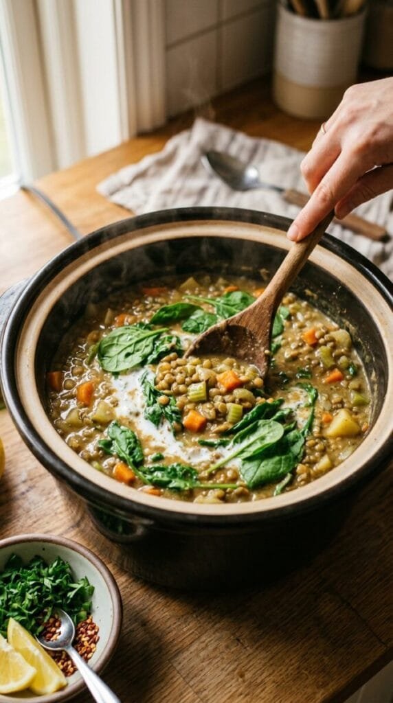 Crockpot Creamy Lentil Vegetable Stew