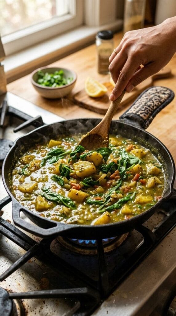 Healthy Potato Spinach Curry